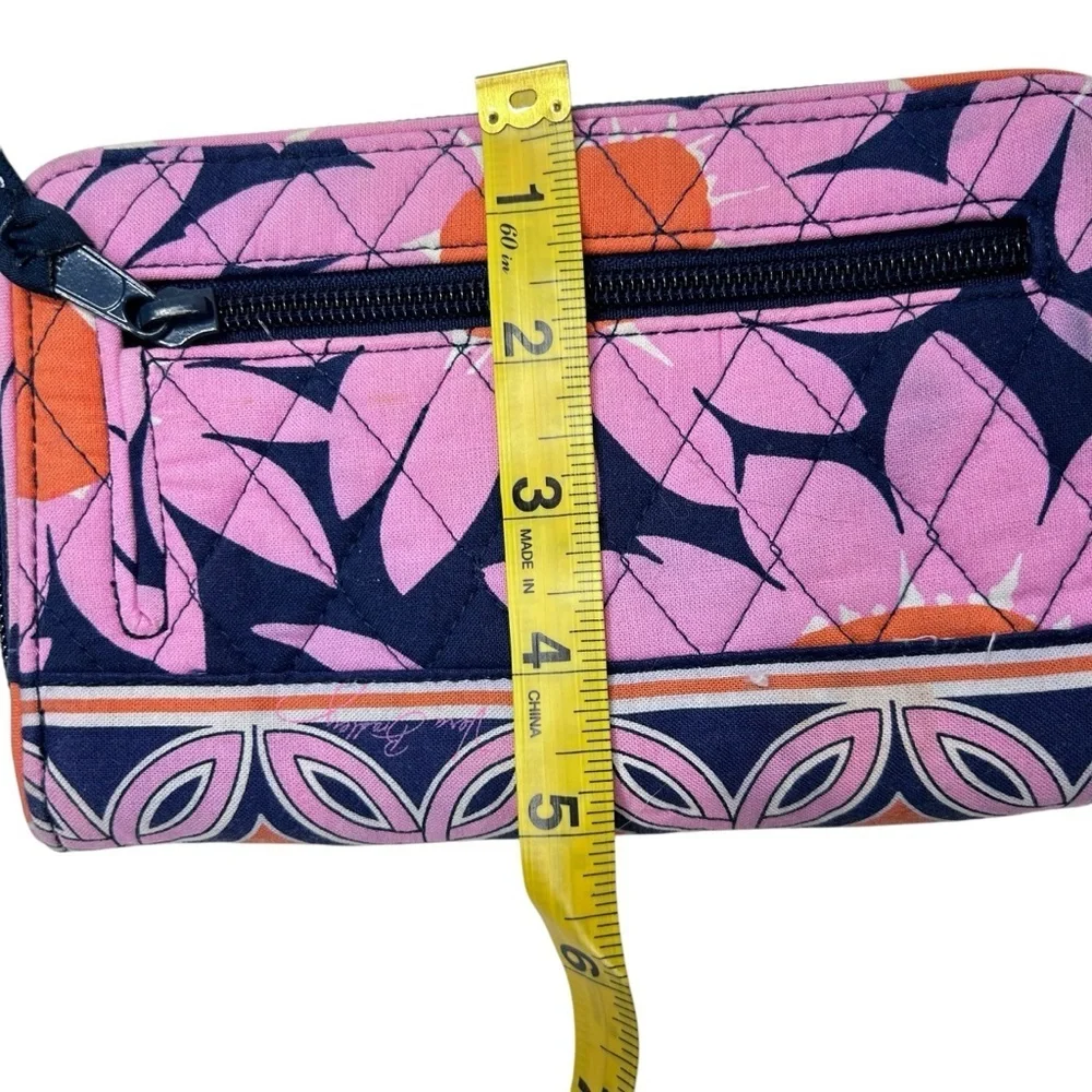 Vera Bradley Flamingo Blue Pink Flora Turnlock Wallet